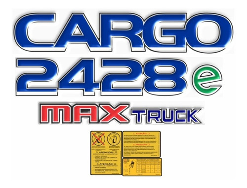 Adesivo Compatível Ford Cargo 2428e Max Truck Caminhão Kit65