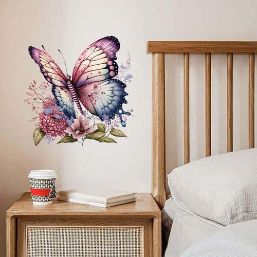 De Calcomanías De Pared De Mariposas Y Flores, De Pared De