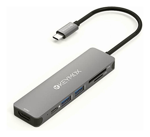 Keymox Adaptador Multipuerto Usb C Hub 6 En 1 Usb C Dongle