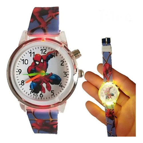 Spider Man - Reloj De Hombre Araña Para Niños Con Luz