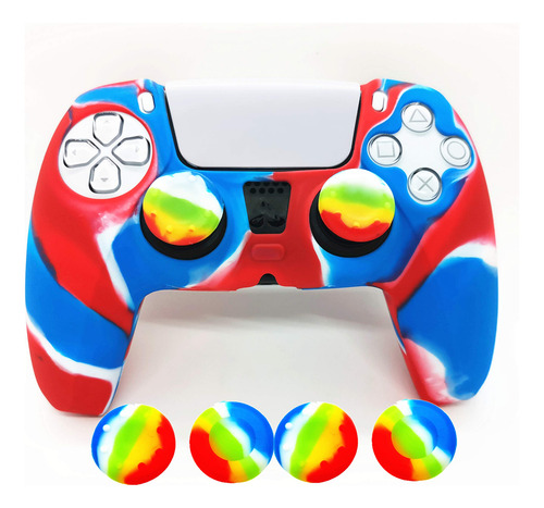 Pacote De Pele Antiderrapante Para Controlador Ps5 Com Tampa