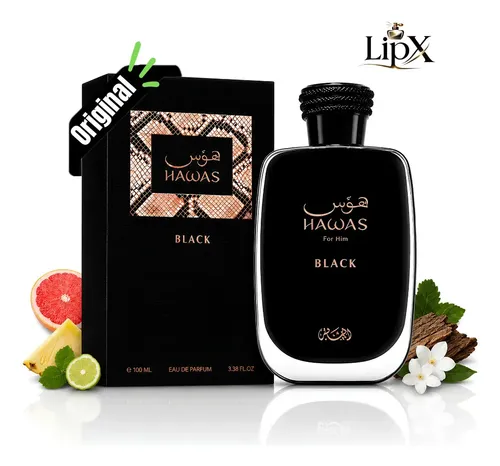 Perfume Arabe Eau De Parfum Rasasi Hawas Black Masculino 100 Ml
