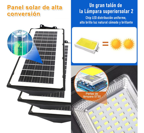 Lámpara Led Solar Exterior Suburbana Alumbrado Públic 4500w