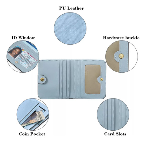 Cartera Pequeña Para Mujer Con Bloques Rfid, Monedero Pequeñ