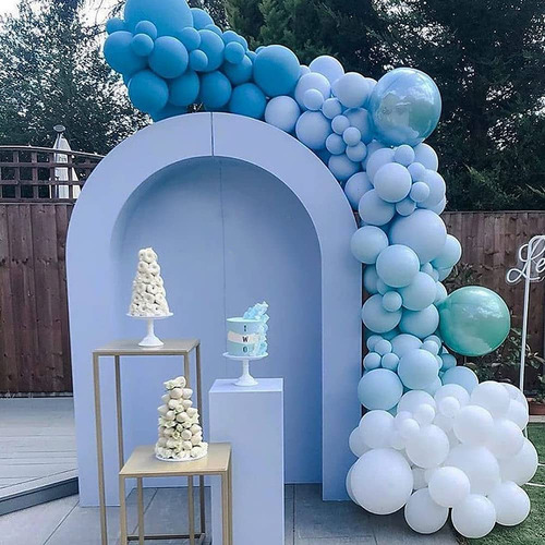 Macaron Tiffany Azul Claro Globo Garland Arco Kit Telon Para