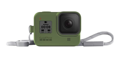 Zonazero Funda Verde Silicona + Soga Para Camara Gopro Hero8