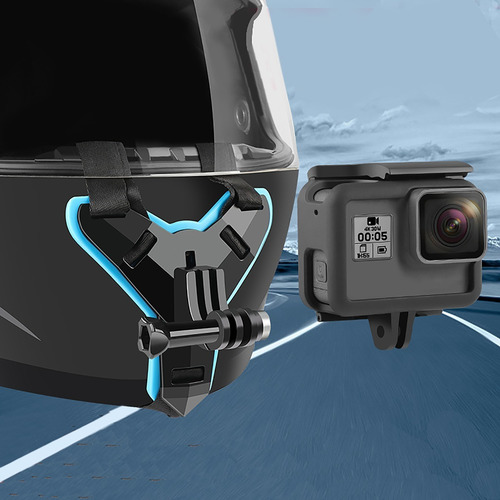 Imagen 2 de 10 de Soporte Mentonera Menton Frontal Casco Motos Gopro Y Similar