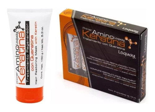 Tratamiento + Ampolletas Loquay Primer Amino Keratina Nutre