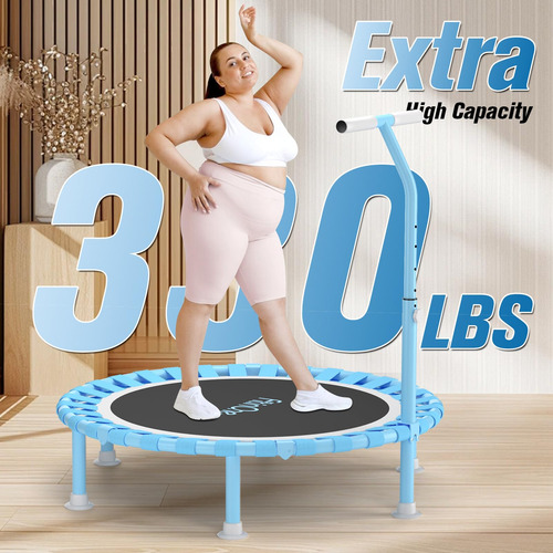 Trampolín Fitness 40 Pulgadas Con Barra Ajustable Plegable