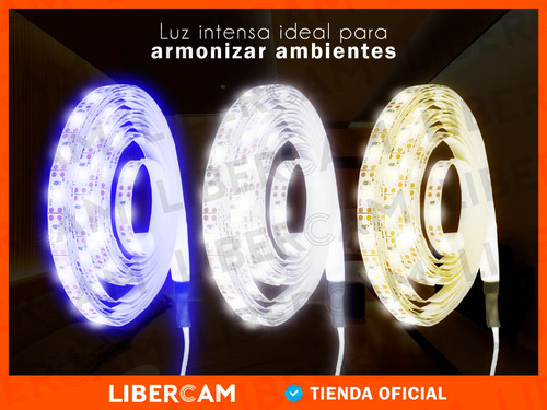 Luces Tira Led 2mts Blanca Fria Adhesiva A Pila Flexible