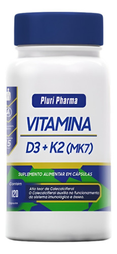 Vitamina D3 10000ui + Vit K2 150mcg - 120 Cápsulas