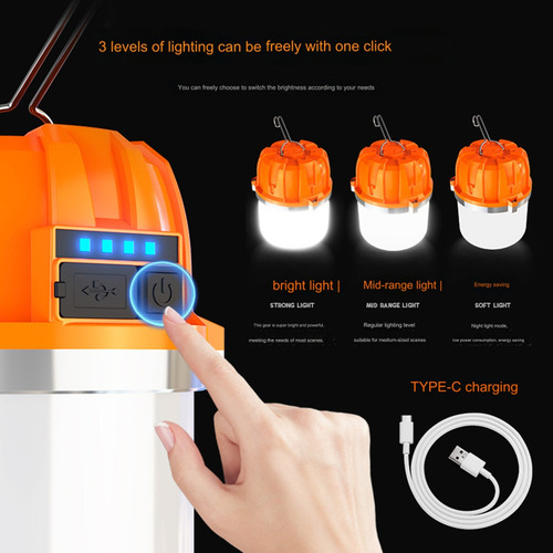 Z Luces Led Recargables De Cristal Usb Para Acampar Al Aire