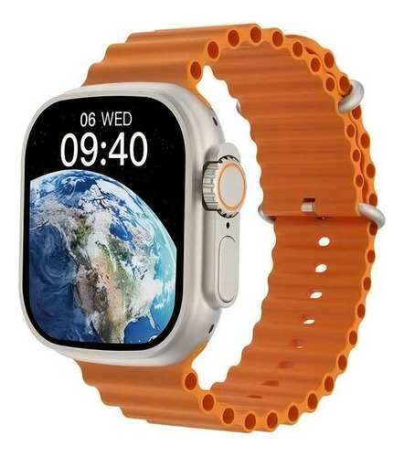 Smartwatch U9 Ultra Series 9 de 49 mm con brújula NFC, carcasa dorada, color: blanco