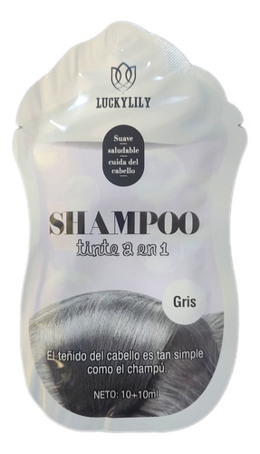 Shampoo En Sachet Con Tinte 2 En 1 Simple Aplicacion - 10ml