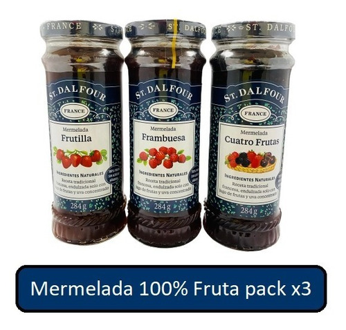 Mermelada 100% Fruta Sin Azúcar Añadida Pack X3