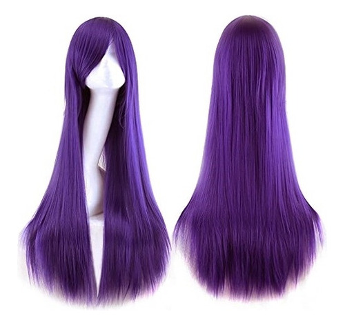 Peluca Moderna De Pelo Largo Para Mujeres Morada