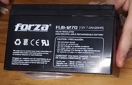 Batería Forza 12v 7 Amp Fub-1270, Usado De Ocasión