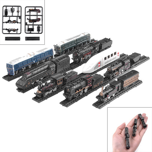 . 9 Piezas 1:1200 Tren De Montaje Juguetes Mini Tren De