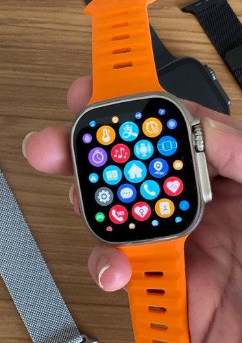 Smartwatch Reloj Inteligente Dt N0.1 Dt8 Ultra Doble Correa Plateado Deportiva Naranja Naranja