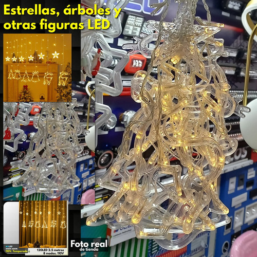 Estrellas Arboles Figuras Led 6000k 120led 2.5mt