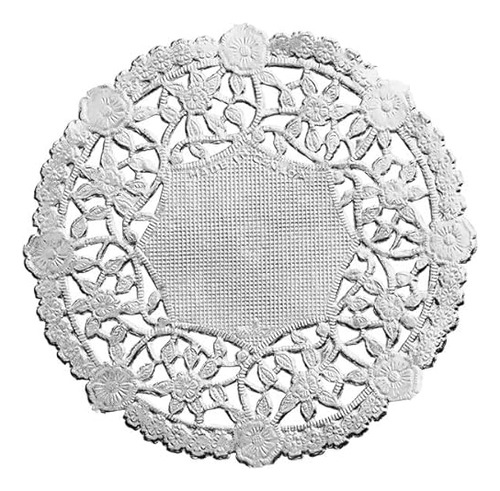 Silver Foil 4 Inches Round Paper Lace Table Doilies Bea...