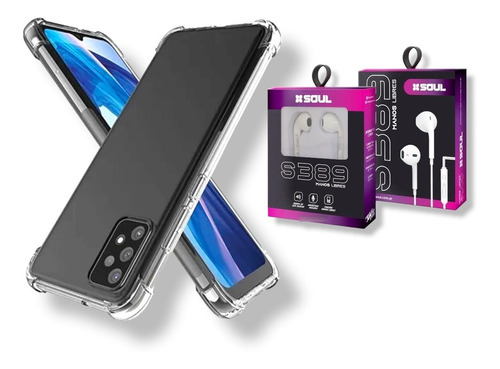 Funda Antigolpe Transparente + Auriculares Para Samsung A52 