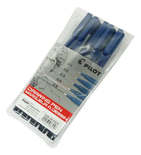 Pack X 5 Marcador Pilot Drawing Estilografo De Precision Negro