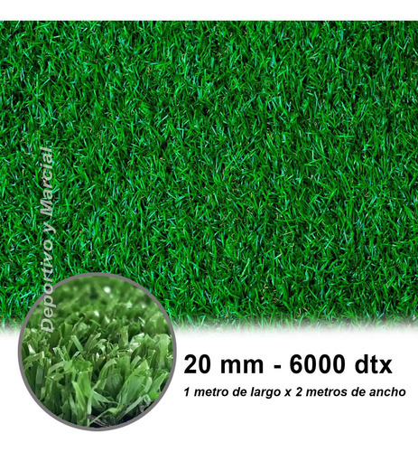 Imagen 4 de 10 de Cesped Sintetico Pasto Artificial 20 Mm 1 M2 6000dtx Deporte