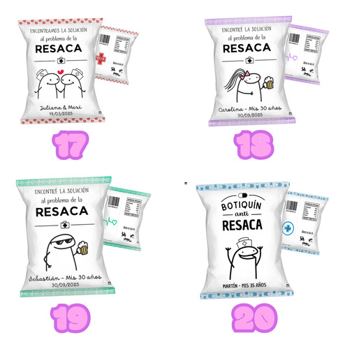 85 Chipbag Bolsitas Kit Anti Resaca Flork Boda Fiesta Cumple