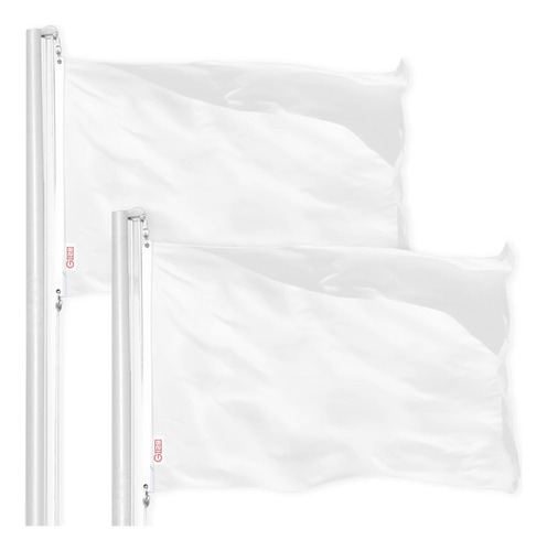 Paquete De 2bandera De Color Blanco Sólido | 3 X 5 Pies | Li