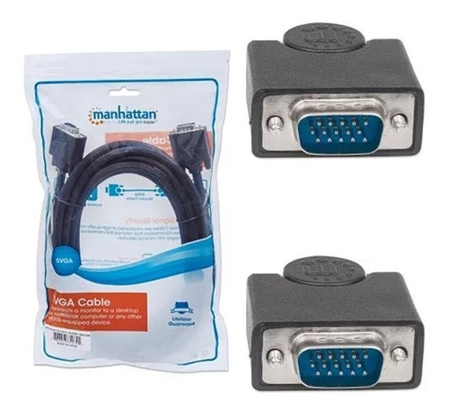 Imagen 6 de 6 de Cable Vga Manhattan Macho A Macho 4.5 Metros 312721