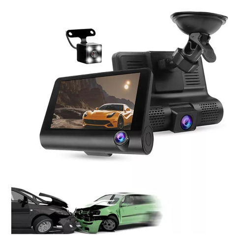 Dvr Para Coche  3 Cámaras Full Hd  1080p  Doble Lente De 4 P