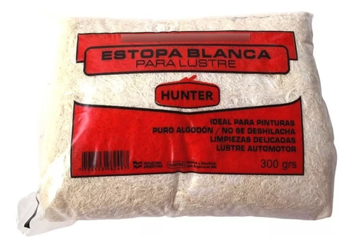 Estopa De Lustre Premium Blanca Absorbente Industrial Hunter