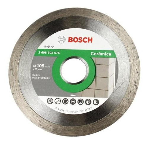 Imagem 2 de 2 de Disco Diamantado Cerâmica Liso 105mm 2608603676 Bosch