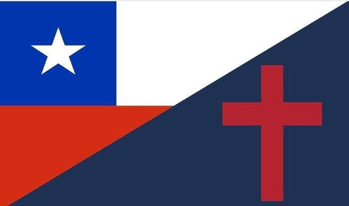 Bandera Chile Cristiana 90 Cm X 60 Cm
