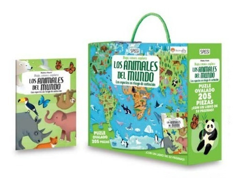 Los Animales Del Mundo - Libro + Puzzle 205 Piezas - Sassi