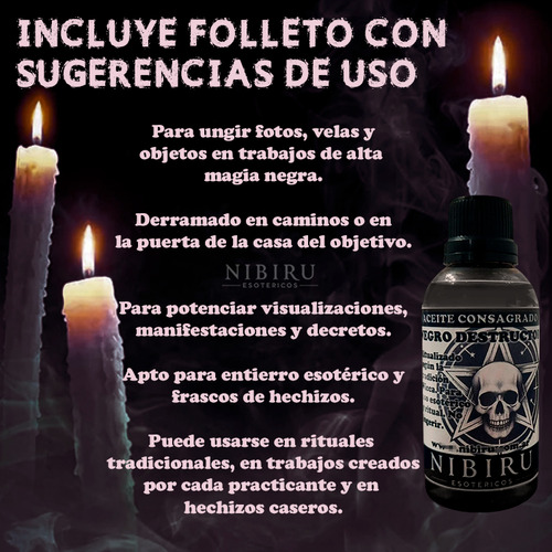 Aceite Negro Destructor - Alta Magia Negra - Maleficios Daño