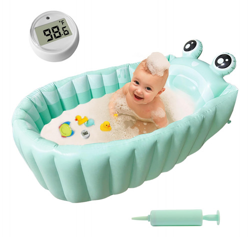 Banera Inflable Para Bebe Con Termometro De Agua De Bano, Ba