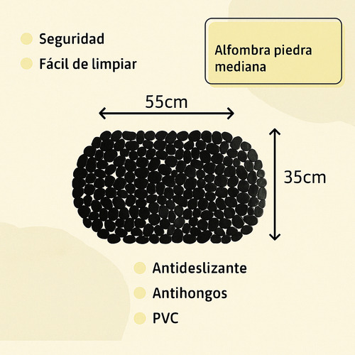 Caño Curvo De Ducha + Cortina De Baño + Alfombra + Ganchos Negro Ojo Turco
