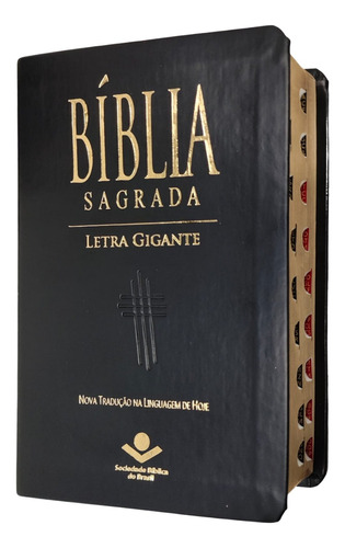 Biblia Sagrada Nova Tradução Da Linguagem De Hoje Letra Gigante Capa Luxo Preta Com Índice