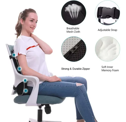 Almohada De Soporte Lumbar Cojín De Respaldo Coche Oficina