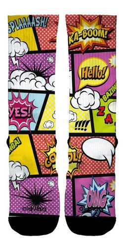 Imagem 2 de 4 de Meia Colorida - Estampa Cartoon - Skate - Meias Elite