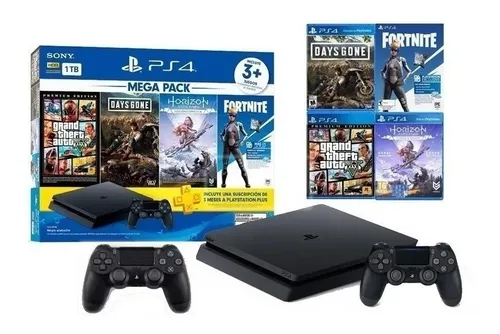 Playstation 4 Ps4 Slim 1tb Mega Pack 2 Controles