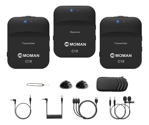 Moman C1x - Microfono De Solapa Inalambrico, Sistema De Micr