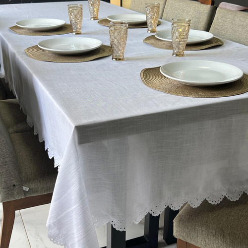 Toalha Linho 2,00x1,50 P/ Mesa De Jantar Com Estilo