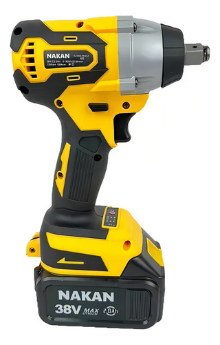 Chave De Impacto Parafusadeira 2 Bateria 38v Brushless Nakan Cor Amarelo