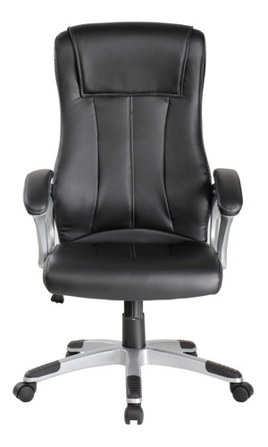 Imagen 2 de 4 de Silla De Oficina Gerencial Presidencial En Cuero Color Negro