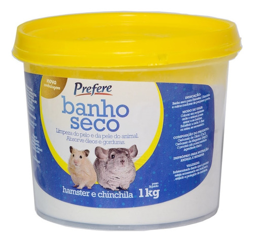 Pó Mármore Banho Seco Hamster Chinchila Ratinho Prefere 1kg