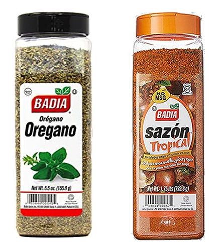 Badia Oregano Triturado & Saz Tropical Am - g a $80