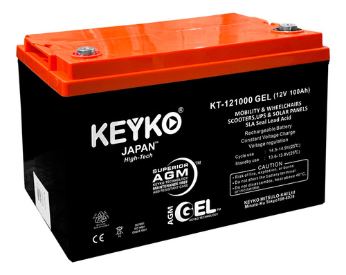 Bateria 12v 100ah Inversores Ciclo Profundo Agm Gel Keyko 